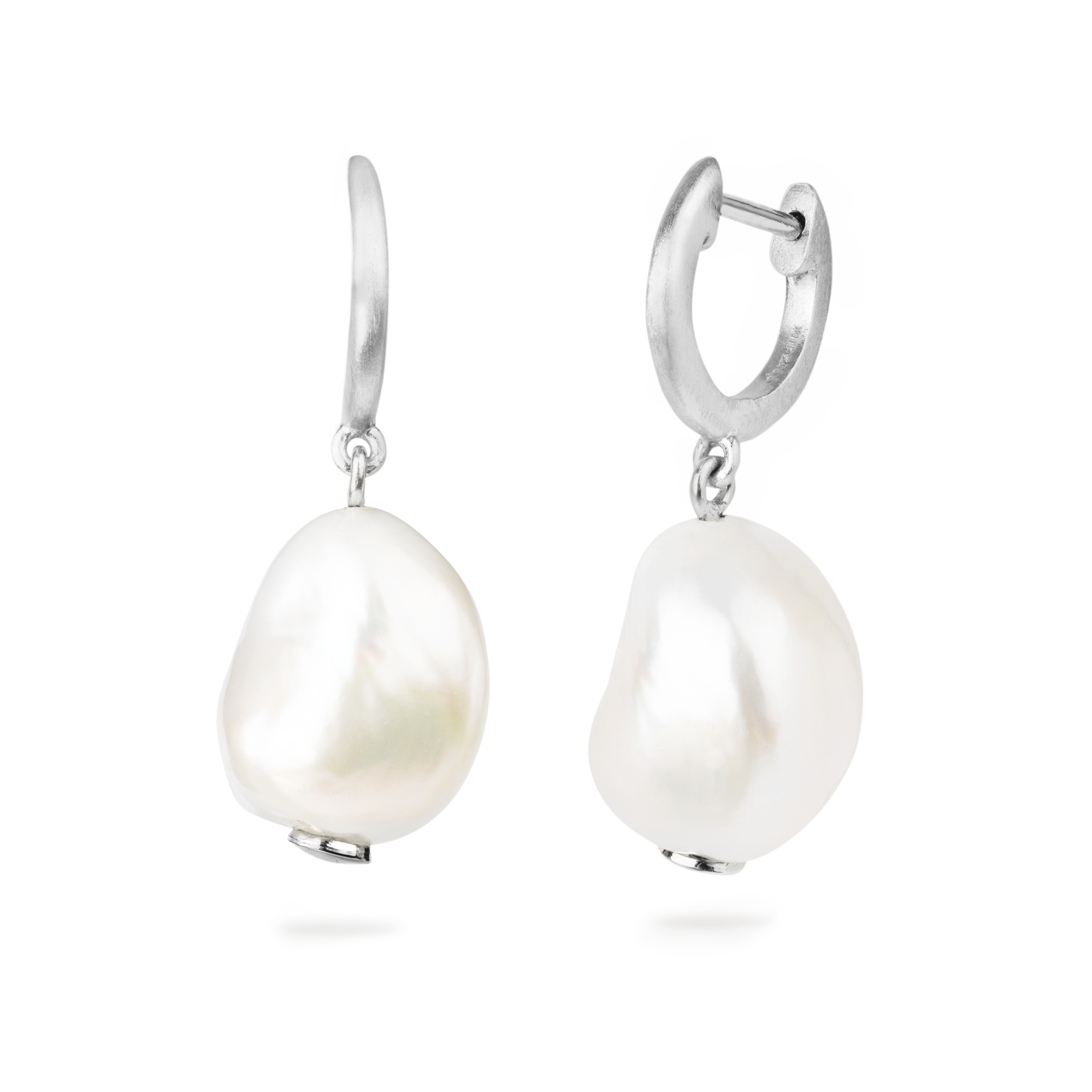 Bybiehl Aura Grande Sølv Hoops Med Ferskvandsperle 1511 - Bybiehl Øreringe  - 1233690164779