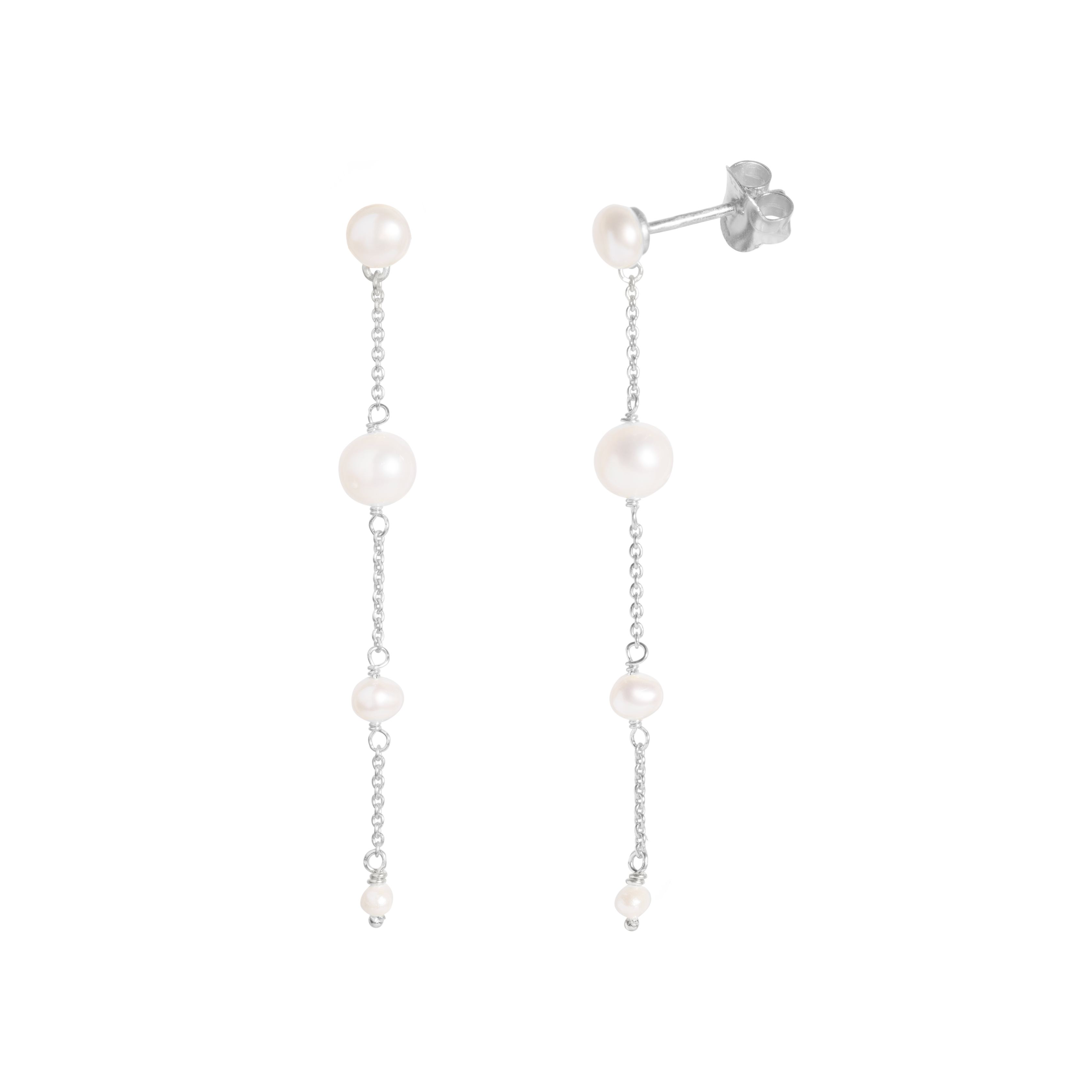 Bybiehl Aura Flow Sølv ørehængere Med Perler 3903wp - Bybiehl Øreringe  - 1233690200378