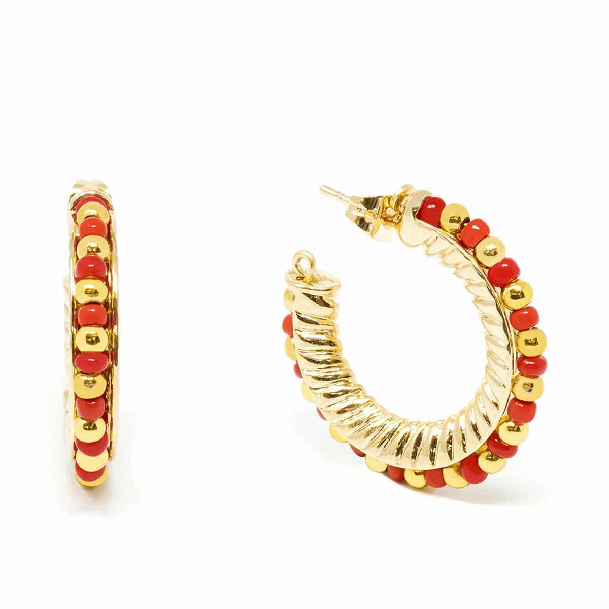 Hoops Shabama Guld Belagt Kobber Rød - Shabama Øreringe - 8457972000392