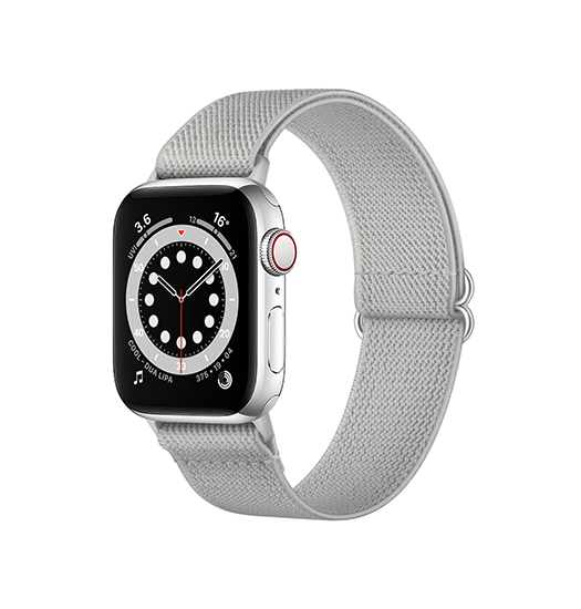 Apple Watch 49mm Polyester Nylon Rem Armbånd Sølv - Polyester Armbånd