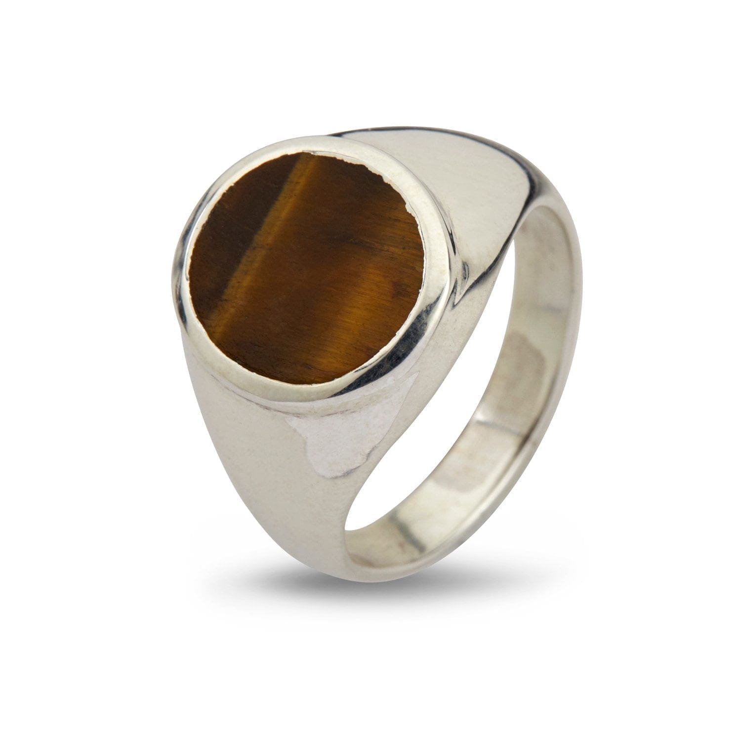 Brun Ring Oval Tiger Eye - Bybirdie.dk Fingerringe