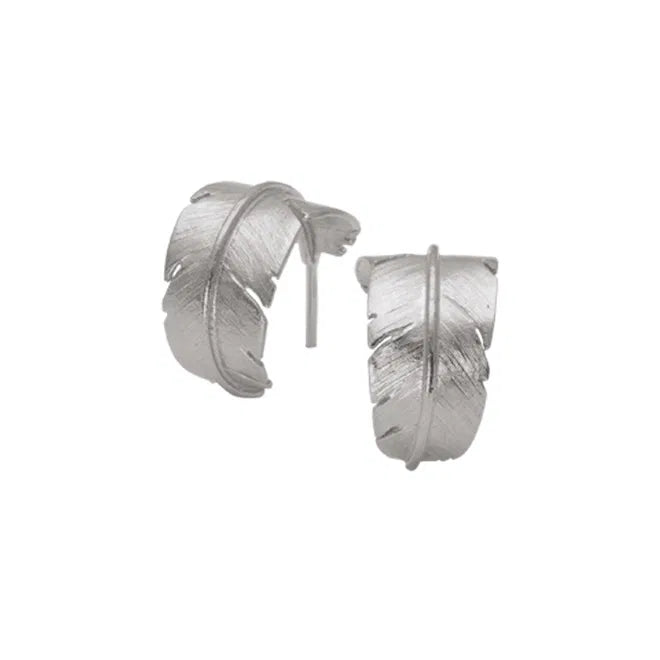 Heiring Sølv Creoler Med Fjer 98rh - Heiring Øreringe