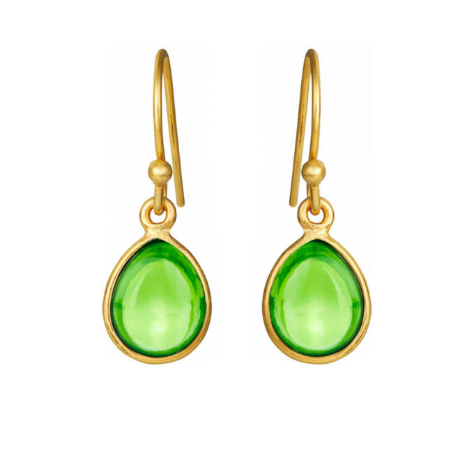 Grøn Susanne Friis Bjørner Sfb Forgyldt Sølv Med Peridot Krystal 5249 200 - Øreringe  - 1233690158723