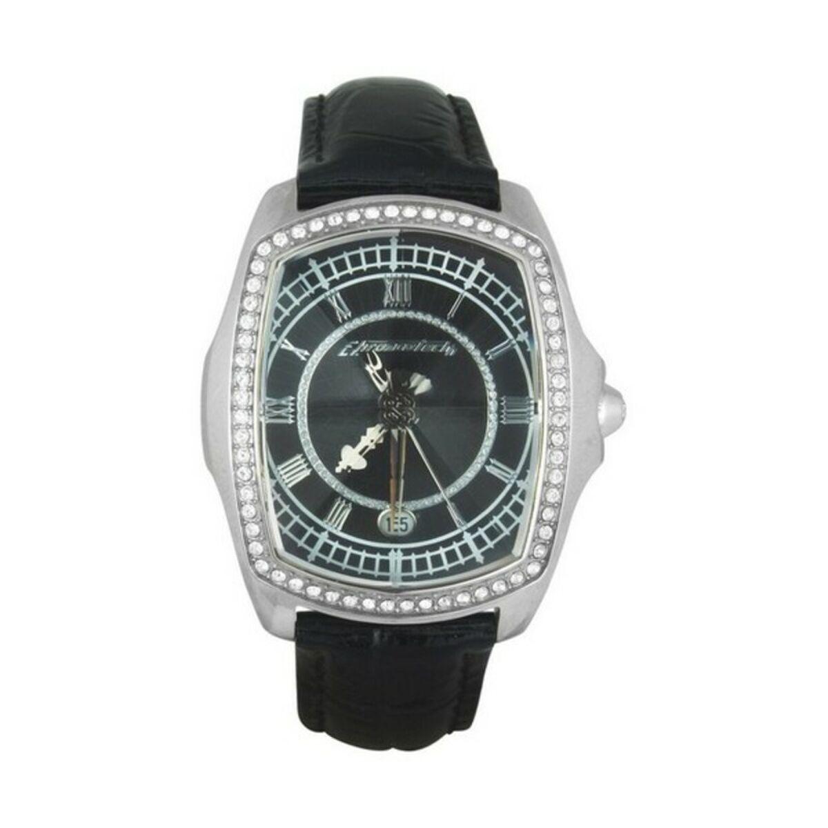 Sort Chronotech Dameur Ct7896ls Læderrem - Chronotech Armbånd  - 8033544016697
