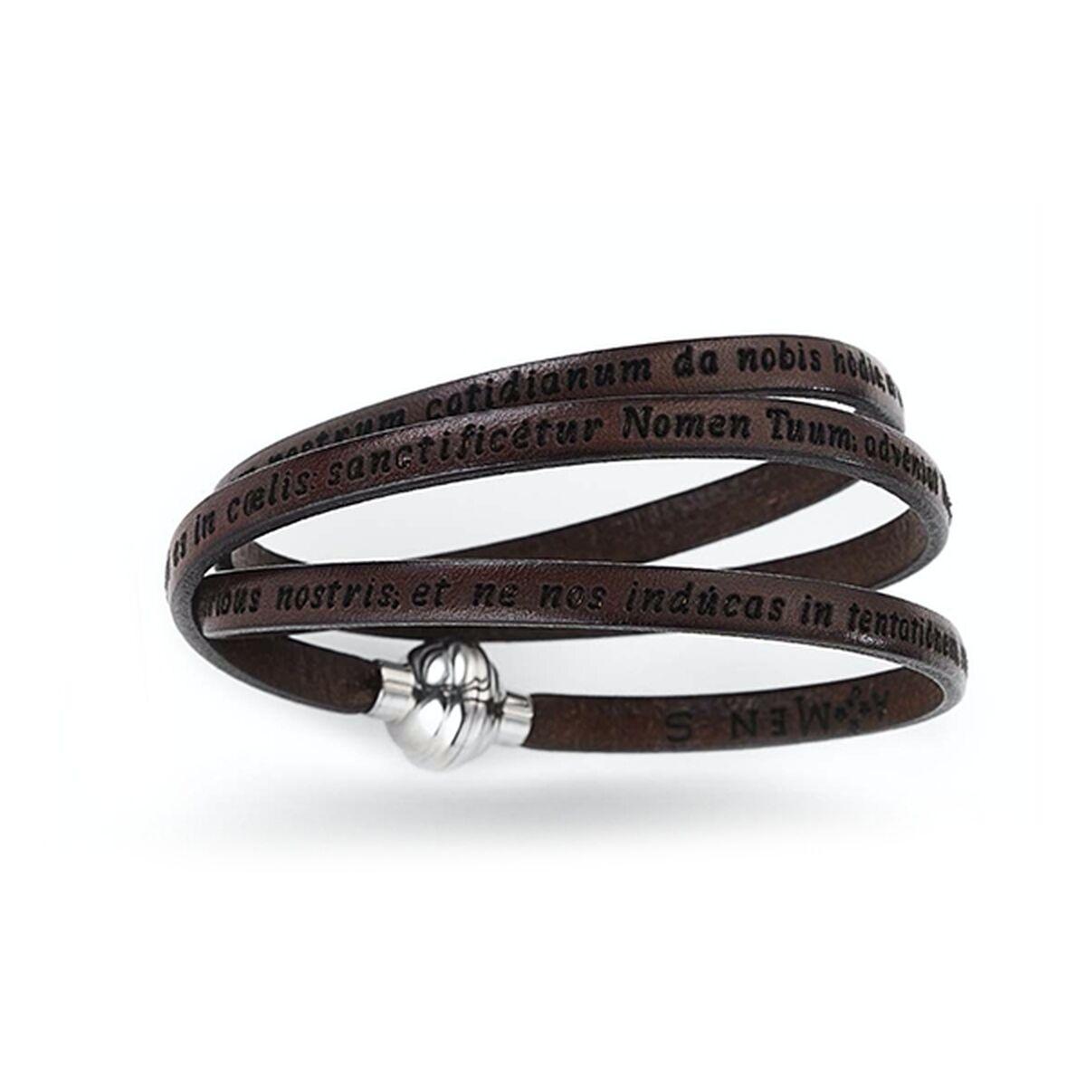 Amen Armbånd Til Kvinder Pnla05 Læderlook Med Indgraveret Tekst - Halallujah Armbånd  - 8054719000051
