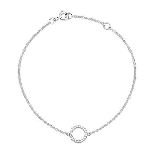 Hvid Armbånd Guld Med Diamanter - Armbånd