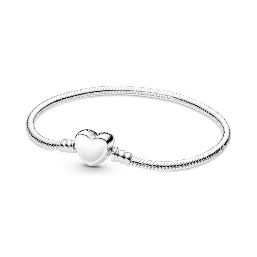 Pandora Moments Armbånd Sølv Med Hjertelås Til Gravering 599206c00 - Pandora Armbånd