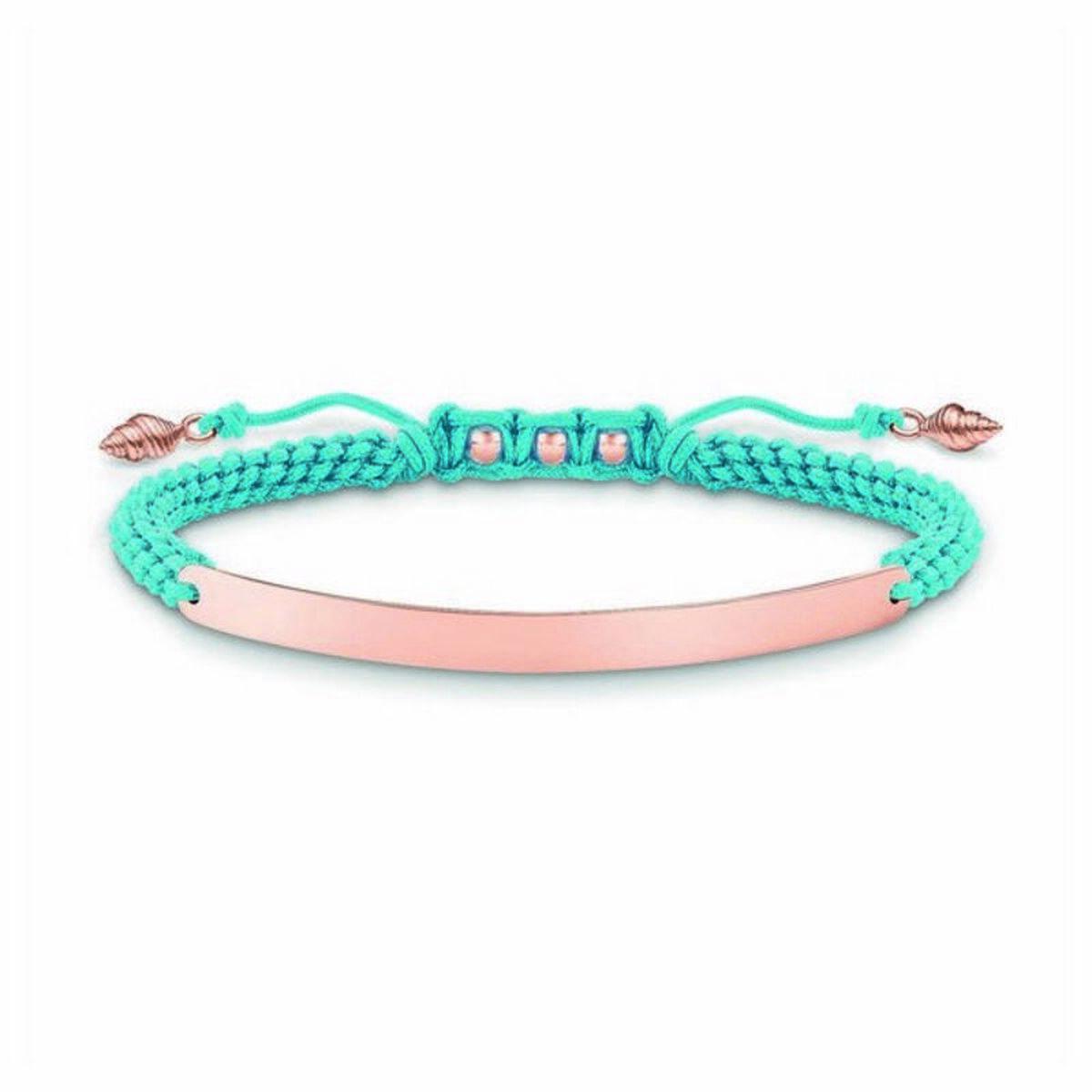 Thomas Sabo Armbånd Til Kvinder Turkisblå Snor Med Rosenguld Sølv - Thomas Sabo Armbånd  - 4051245229547
