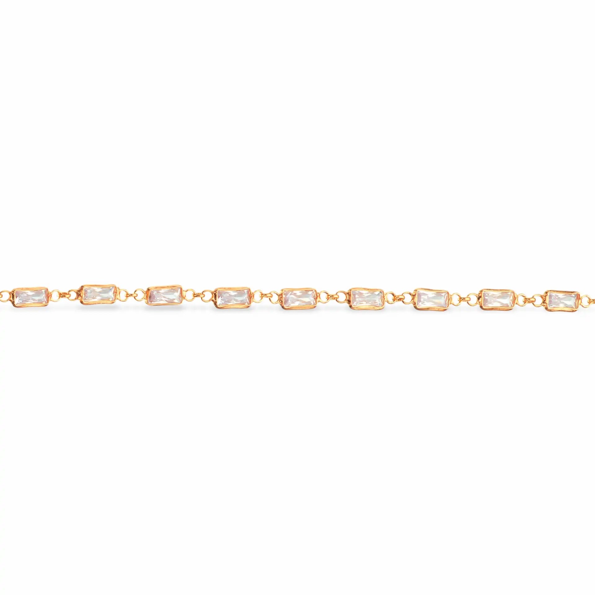 Scrouples Guldbelagt Sølv Armbånd Med Baguette Sten 611832 - Scrouples Armbånd  - 1233690196169