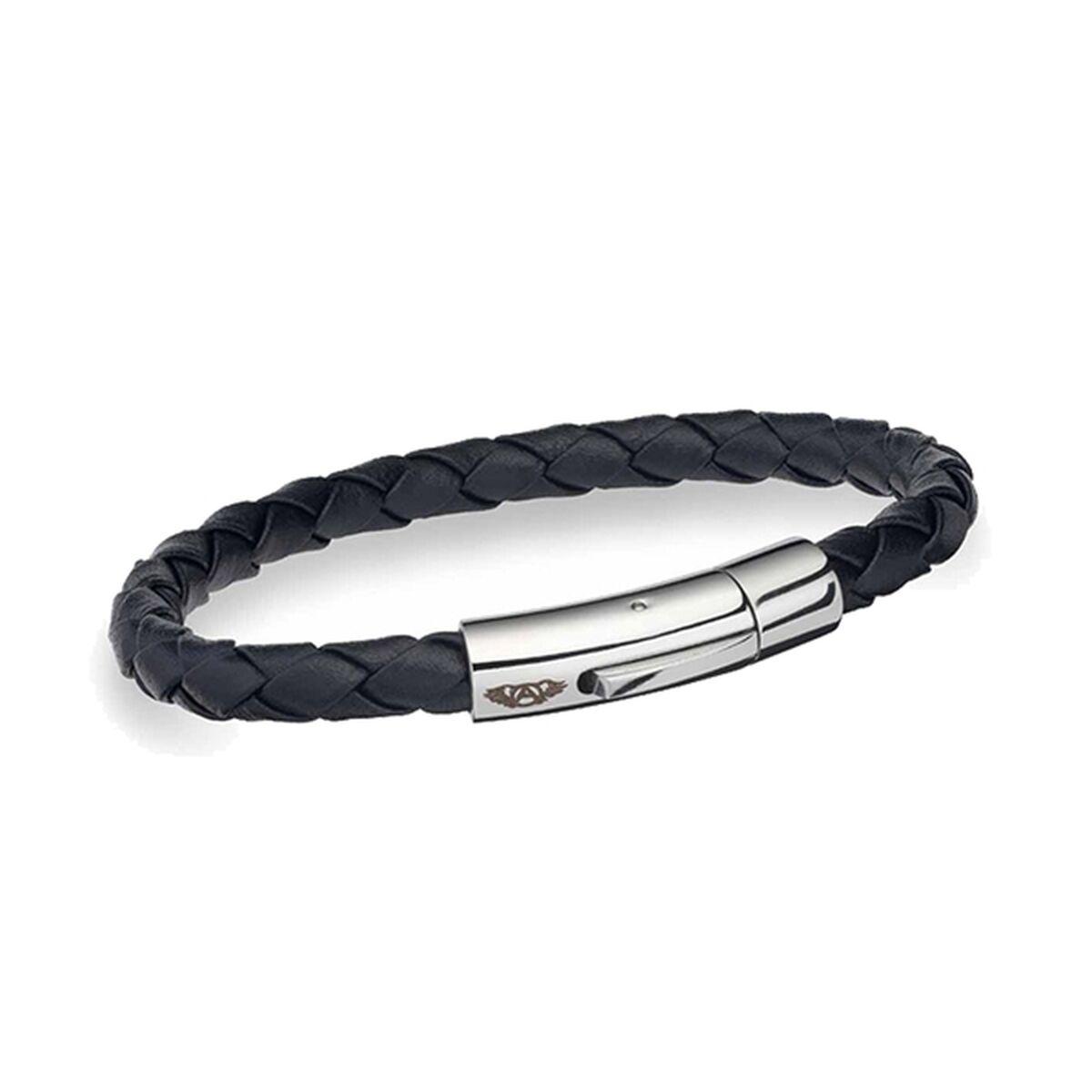 Sort Jewels Armbånd Til Mænd P210bk Flettet Med Stållås - An Jewels Armbånd  - 5600468103746