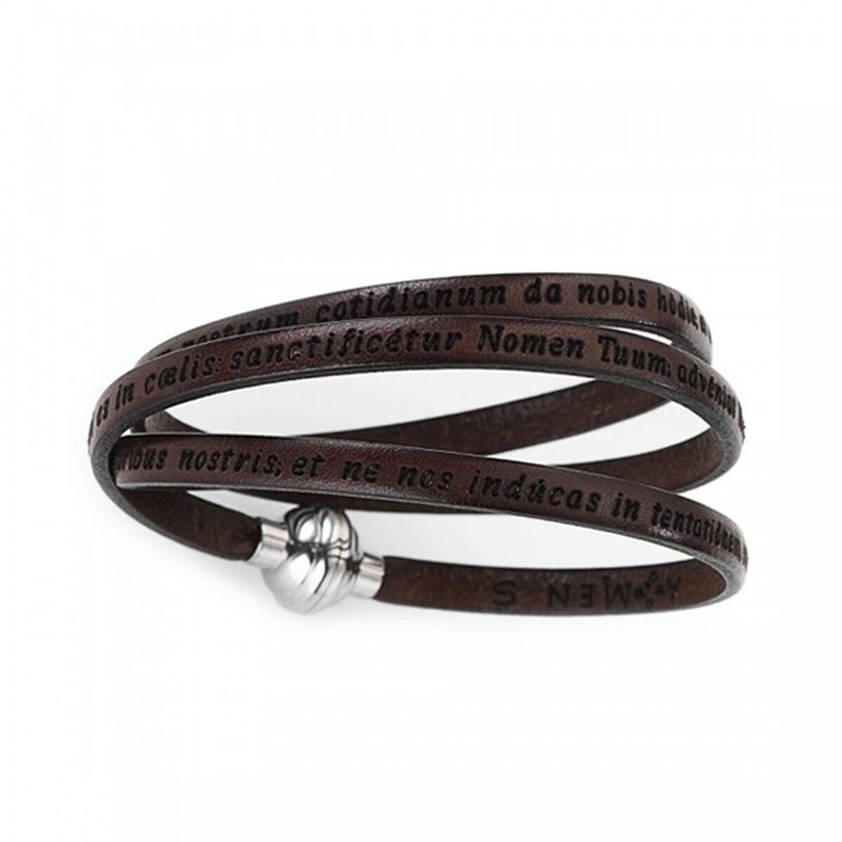 Amen Armbånd Til Kvinder Pnla05 Brun Læder Wrap - Halallujah Armbånd  - 8054719000068