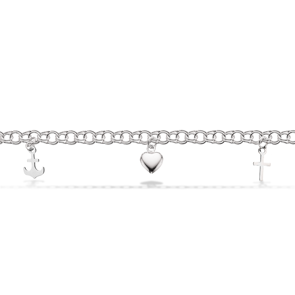 Scrouples Sølv Armbånd Med Tro Håb Kærlighed 62572 - Scrouples Armbånd  - 1233690110684