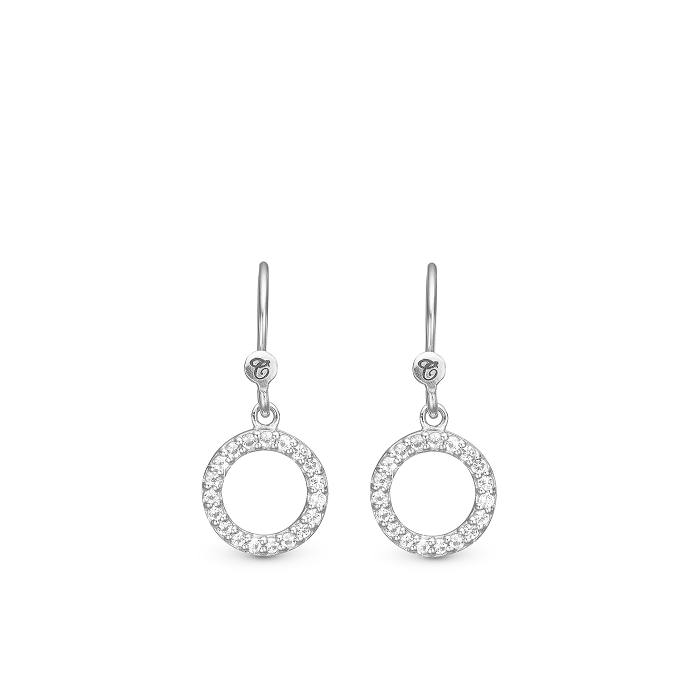 Christina Hanging Sparkling Circle 670 S19 - Christina Øreringe