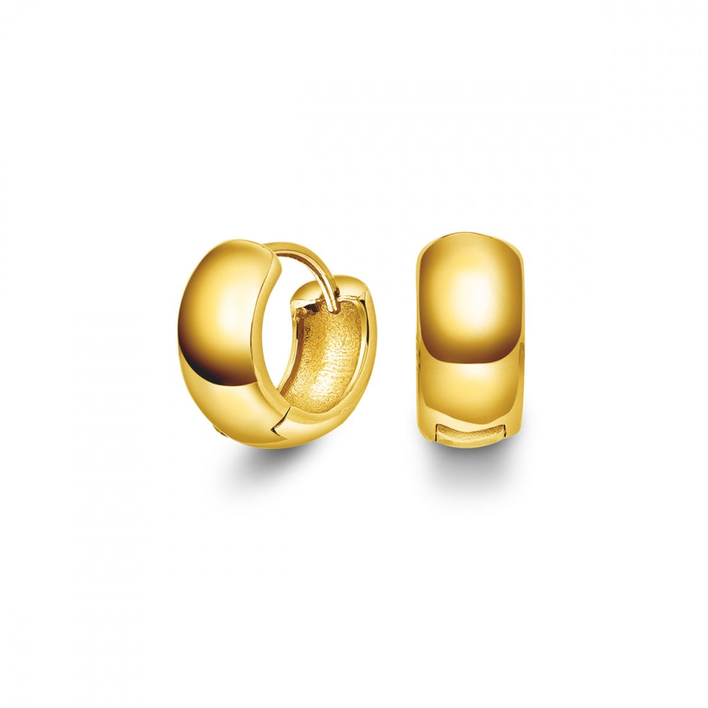Arne Nordlie Guldbelagte Sølv Creoler Bredt Design 14mm 68708 - Arne Nordlie Øreringe