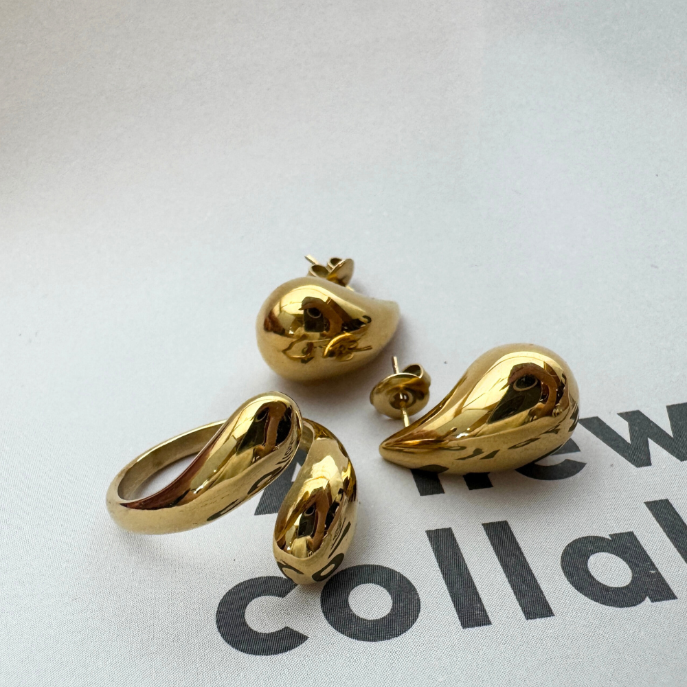 Guld Drops Sæt Forgyldt - Sistie 2nd Øreringe