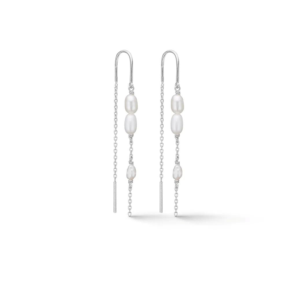 Hvid Studio Perma Sølv ørehænger Med E Perler 7103935 - Studio Z Øreringe