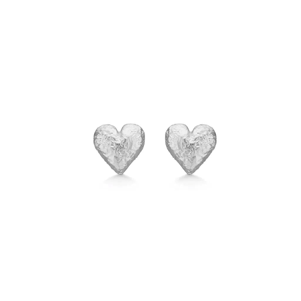 Studio Amour Heart Hjerte ørestik Sølv Med Mat Overflad 7110357 - Studio Z Øreringe