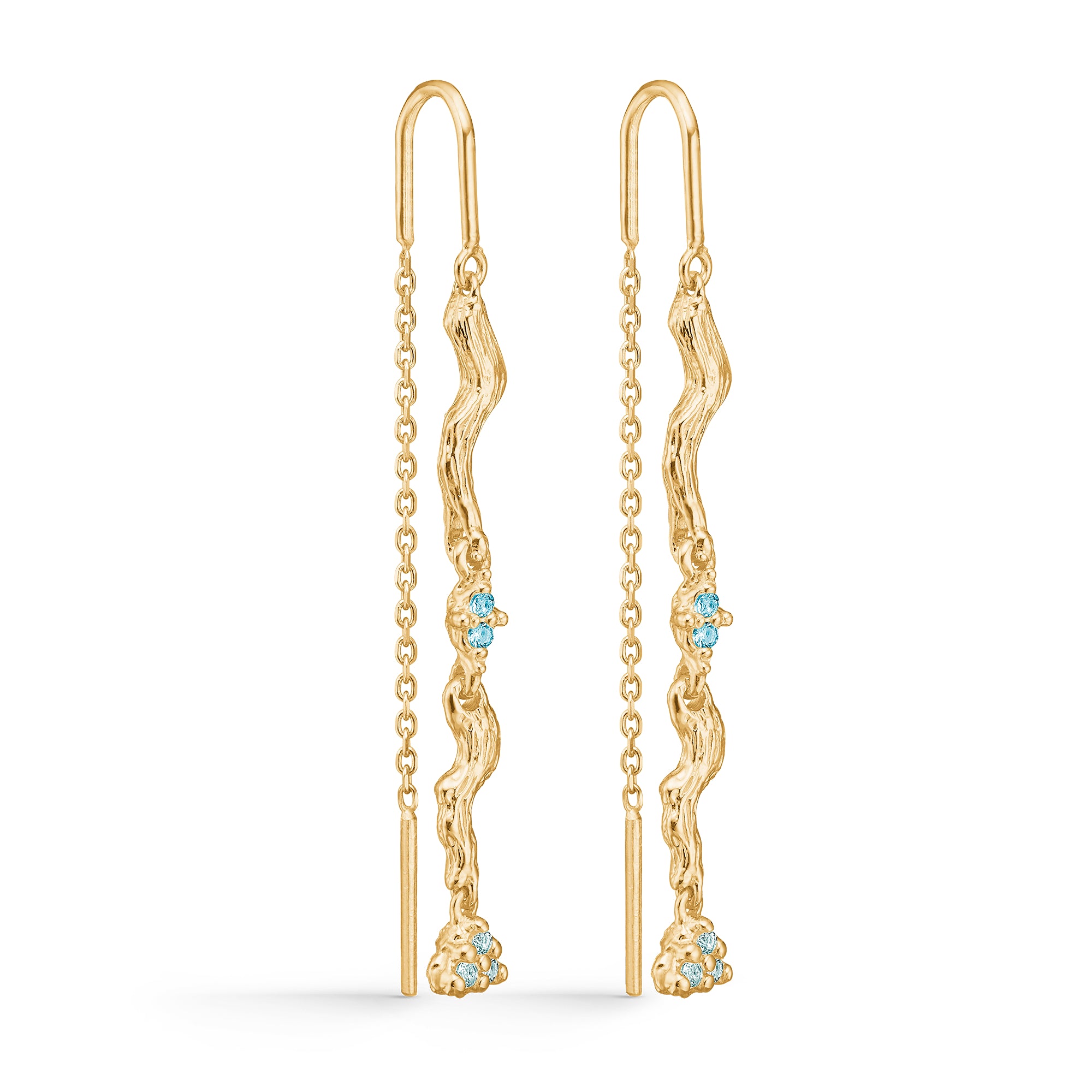 Grøn Studio Tangled Forgyldt Sølv øreringe Med Blå Sten 7207847 - Studio Z Øreringe  - 1233690229218