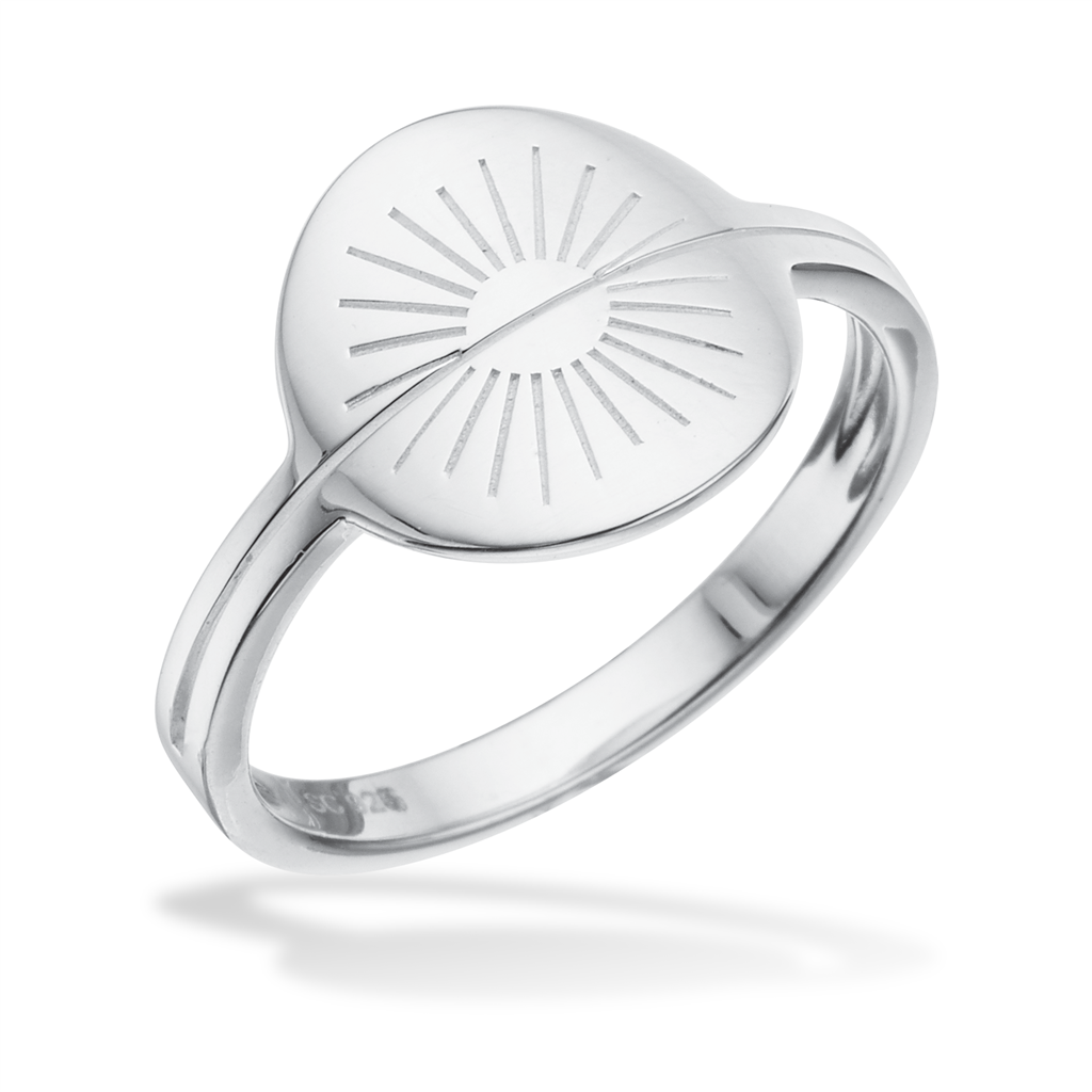 Scrouples Sølv Plade Ring Med Sol 726342 - Scrouples Fingerringe  - 1233690197845