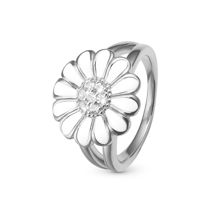 Hvid Christina Topaz Big White Marguerite Ring - Christina Fingerringe