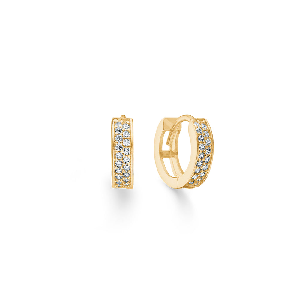 Mads Rio 8kt Guld Creoler Med Rækker Sten 11mm 8317136 - Mads Z Øreringe  - 1233690195780