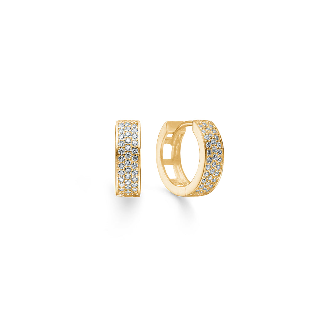Mads Rio 8kt Guld Creoler Med Rækker Sten 13mm 8317138 - Mads Z Øreringe  - 1233690195841