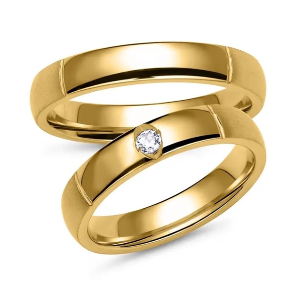 Vielsesringe Guld Med Diamant Bredde - Vielsesringe