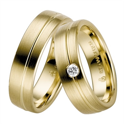 Vielsesringe Guld Med Diamant - Vielsesringe
