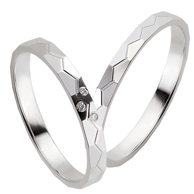 Hvid Bartoli First Vielsesringe Guld Med Diamanter 015 - Vielsesringe