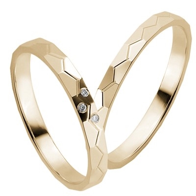 Bartoli First Vielsesringe Guld Med Diamanter 015 - Vielsesringe