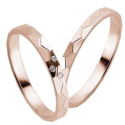 Rosa Bartoli First Vielsesringe Guld Med Diamanter 015 - Vielsesringe