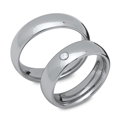 Vielsesringe Tungsten Med Zirkonia Indvendig Lasergravering - Vielsesringe