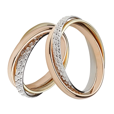 Rosa Vielsesringe Guld Hvidguld & Guld - Vielsesringe