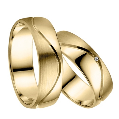 Vielsesringe Guld Med Diamanter 015 - Vielsesringe