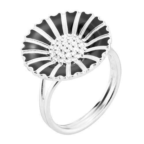 Sort Lund Marguerit Ring Sølv Med Marguerit - Fingerringe