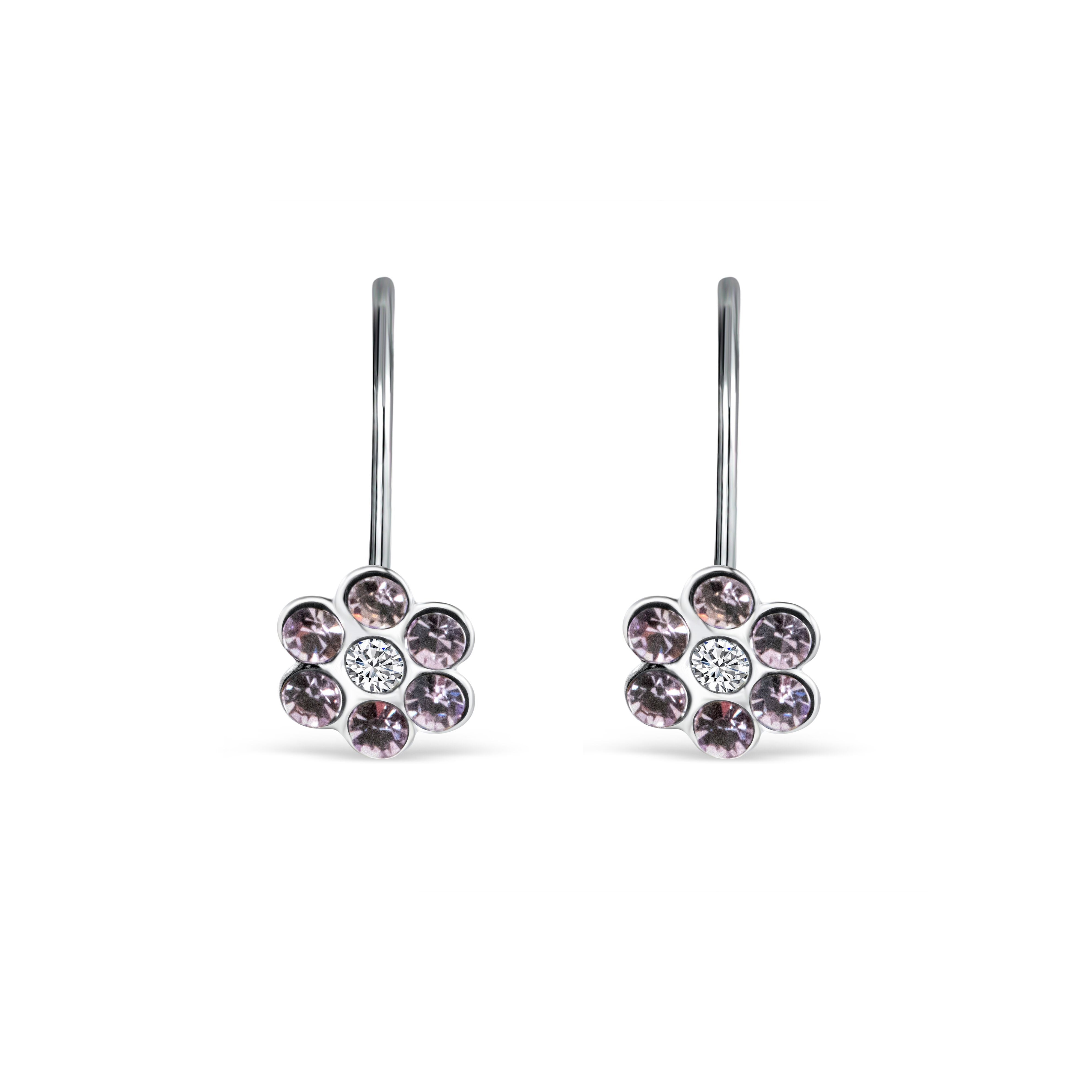 Blomster Violette Swarovskisten - Luxbaby Øreringe  - 1497335201890