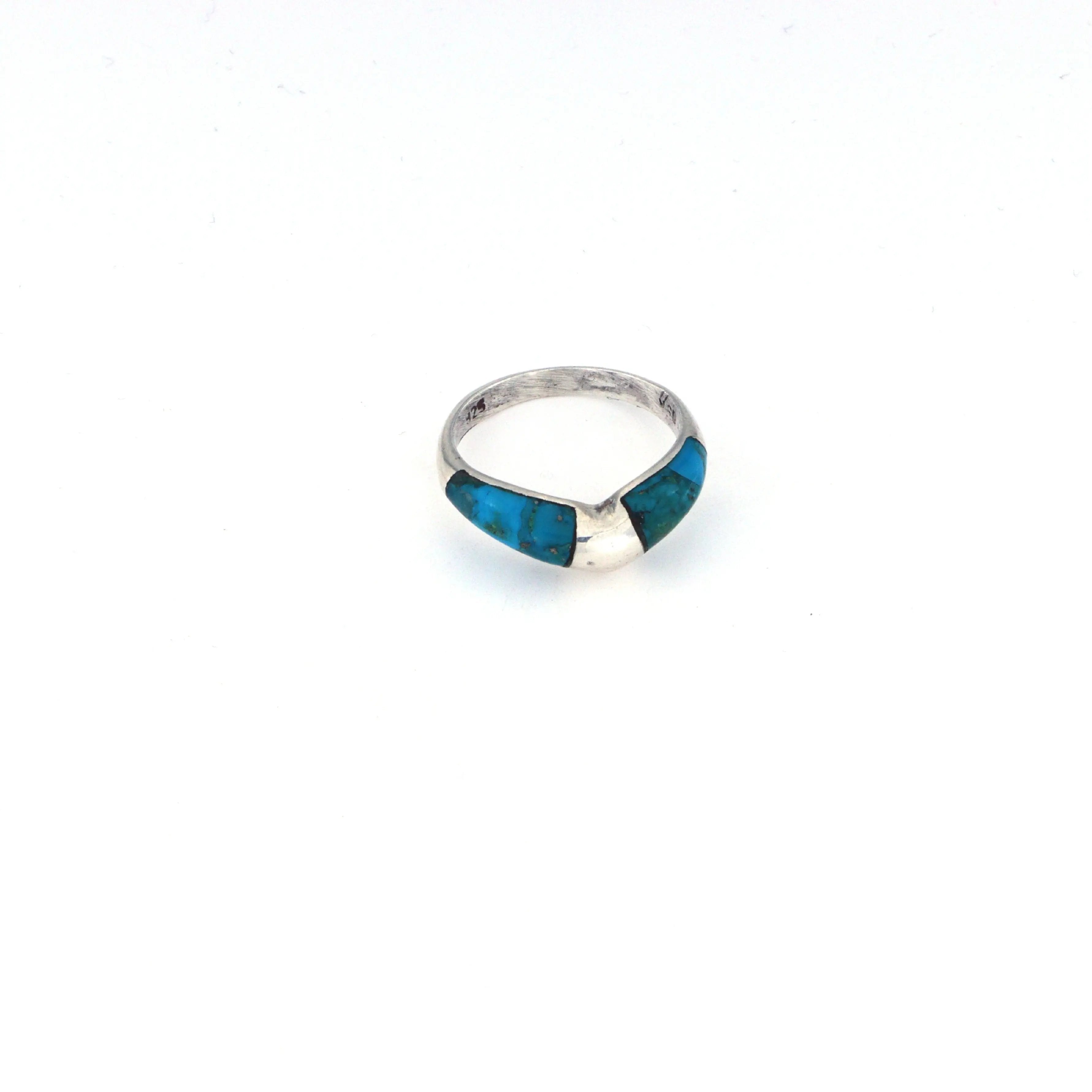Sølv Fingerring, Chunky Turkis, Sterling , 52 - Fingerringe  - 05740034034545