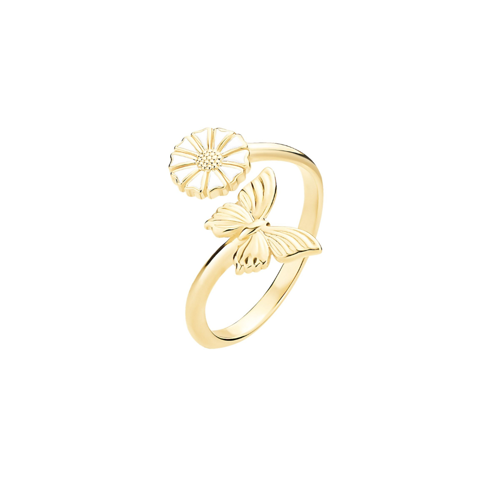Lund Copenhagen Sommerfugl Marguerit Ring 9075101 - Lund Fingerringe