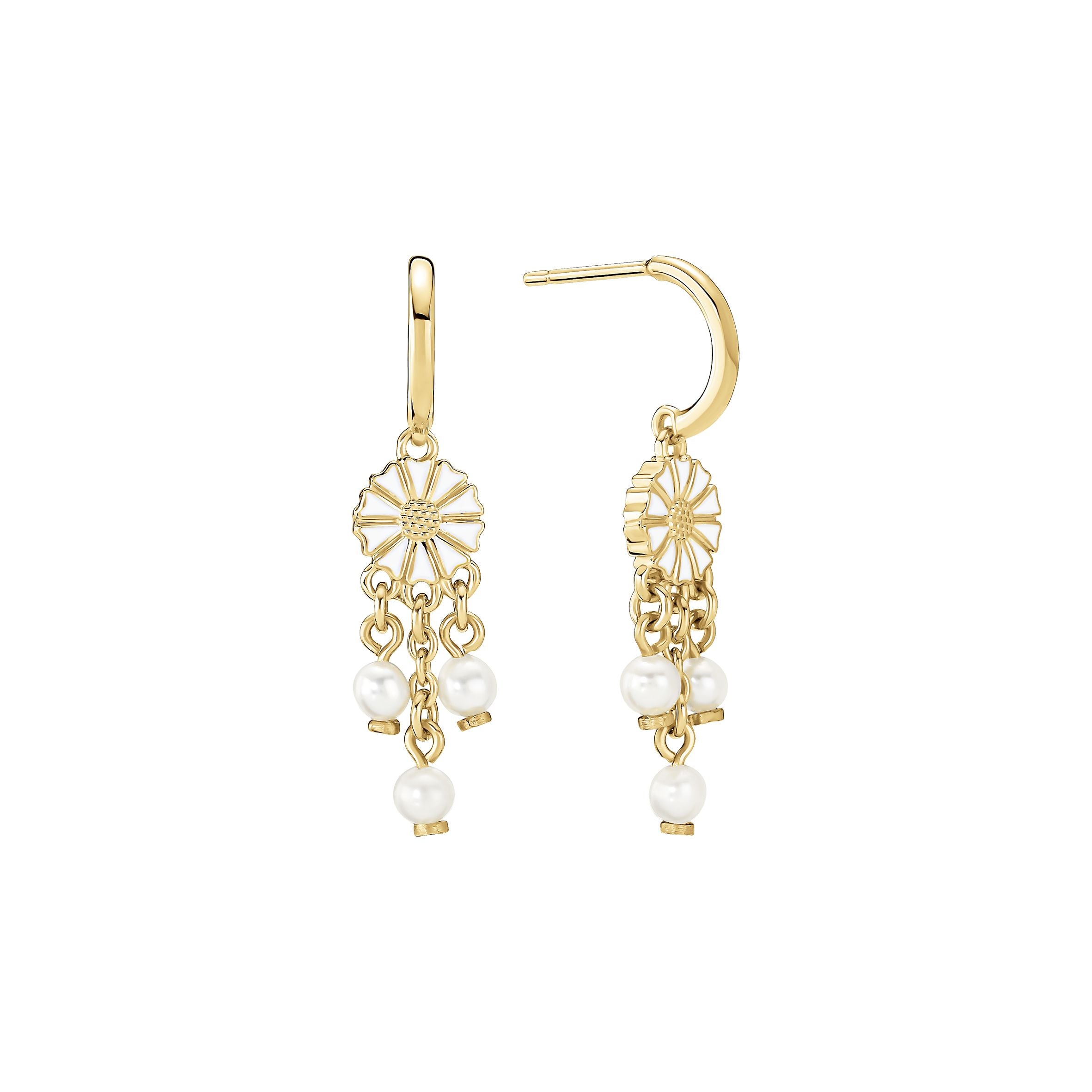 Lund Copenhagen Marguerit øre Ringe Med Perler 9095094 - Lund Øreringe