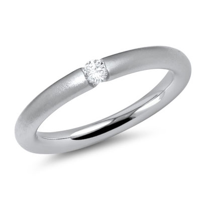 Hvid Ring Guld Med Diamant - Fingerringe
