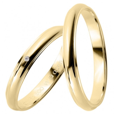 Bartoli First Vielsesringe Guld Med Diamant 005 - Vielsesringe