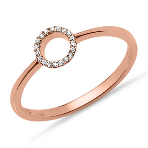 Rosa Ring Guld Med Diamanter - Fingerringe
