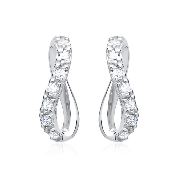 Hvid Infinity ørestikker Guld Med Diamanter - Ørestikkere