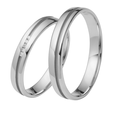 Hvid Bartoli First Vielsesringe Guld Med Diamanter 025 - Vielsesringe