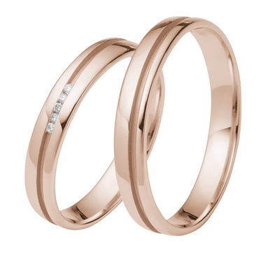 Rosa Bartoli First Vielsesringe Guld Med Diamanter 025 - Vielsesringe