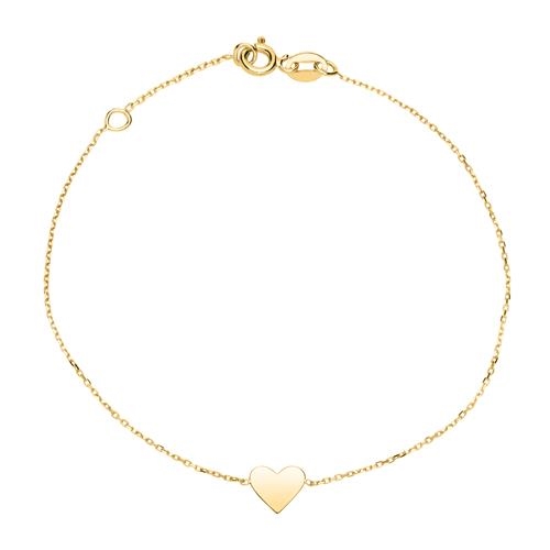 Armbånd Guld Med Hjerte Mulighed For Gravering - Armbånd