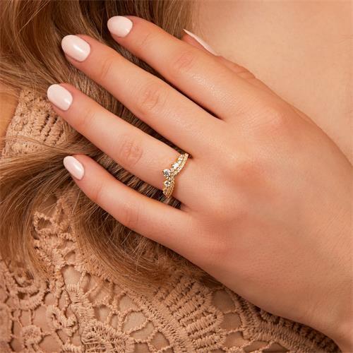 Ring Forgyldt Sølv Med Zirkonia Mulighed For Gravering - Fingerringe