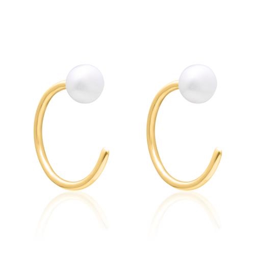 Ear Cuffs Forgyldt Sølv Med Ferskvandsperle - Øreringe