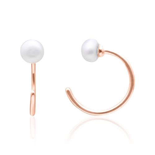 Rosa Ear Cuffs Forgyldt Sølv Med Ferskvandsperler - Øreringe