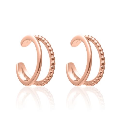 Rosa Dobbelte Ear Cuffs Forgyldt Sølv - Øreringe